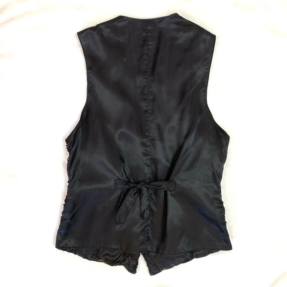 Vtg Beaded Floral Lined Vest - Picture 3 of 12